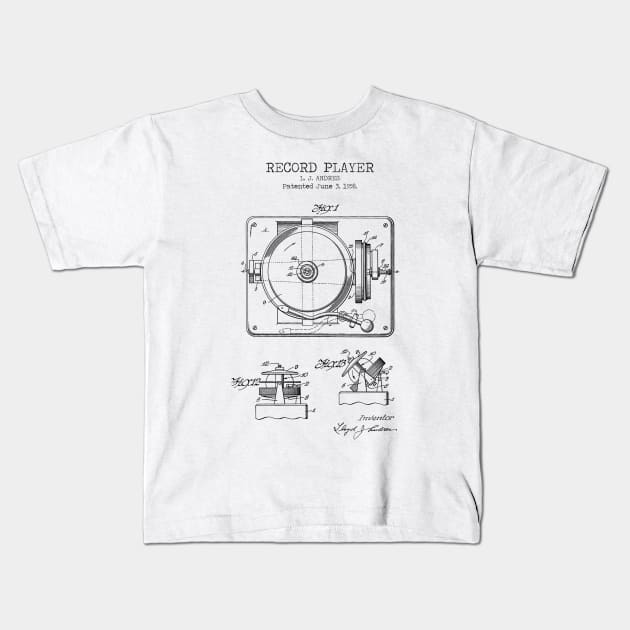 RECORD PLAYER Kids T-Shirt by Dennson Creative